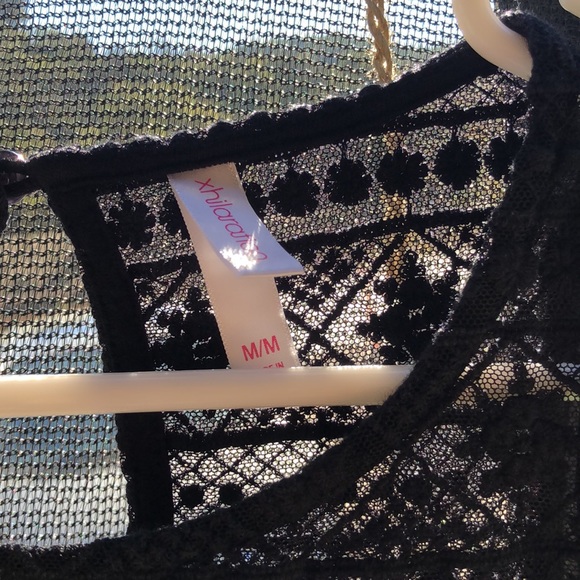 Xhilaration black lacey tank top - Picture 2 of 5